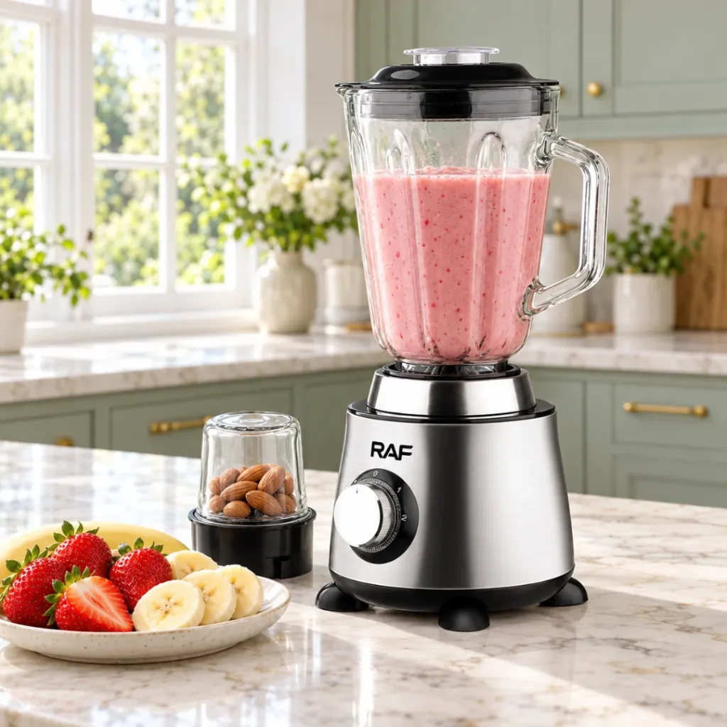 Blender En Verre Avec Moulin A Epices 1,5L -RAF - 1000W (1).webp