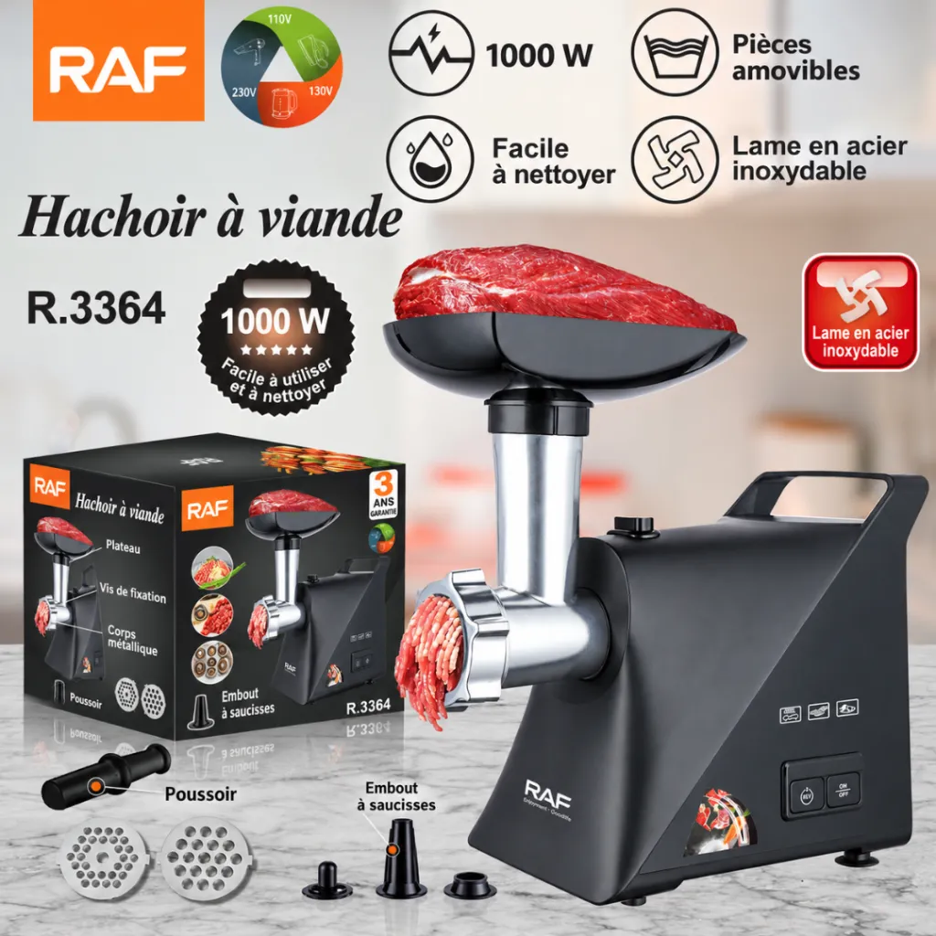 Hachoir A Viande RAF 3600 W- Noir (3).webp