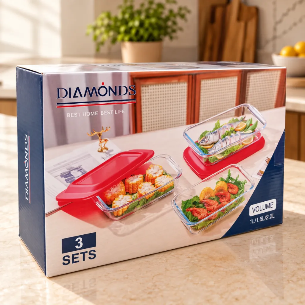Set De 3 Boîtes De Conservation En Verre Avec Couvercles- Diamonds (5).webp