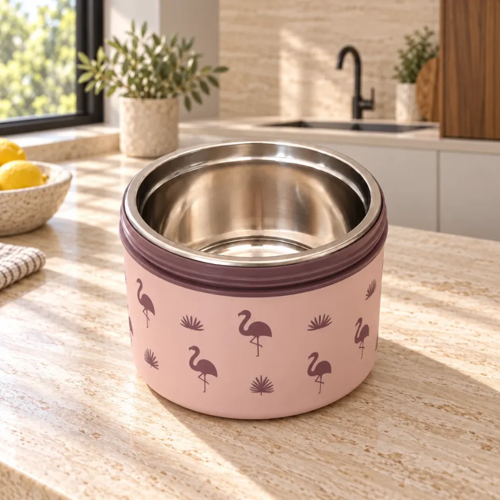 Boîte A Lunch Isotherme 600ml et Gourde 400 ml Pinnacle- Rose (3).webp