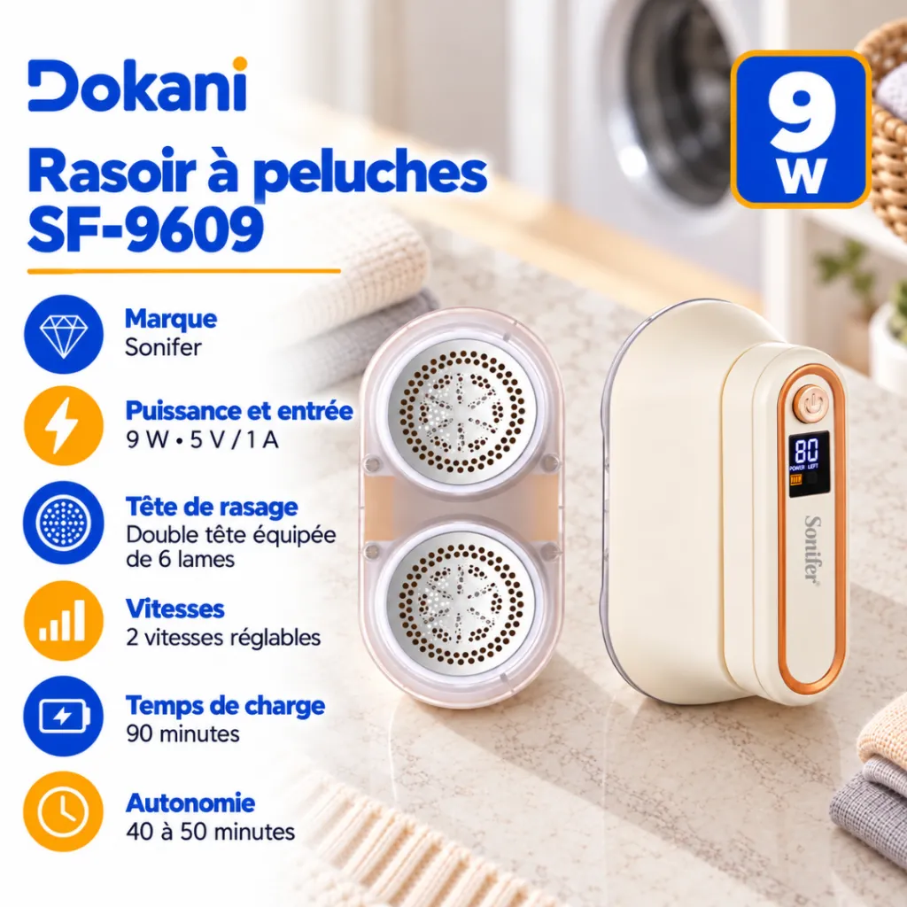 Rasoir A Peluches Double Tête Sonifer - 9W (6).webp