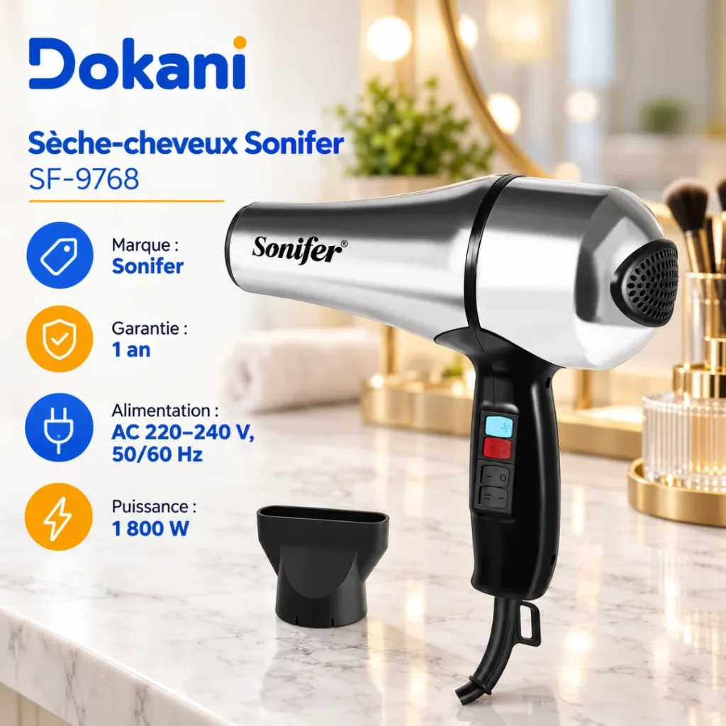 Sèche-Cheveux Sonifer - Argent - 1800W (2).webp