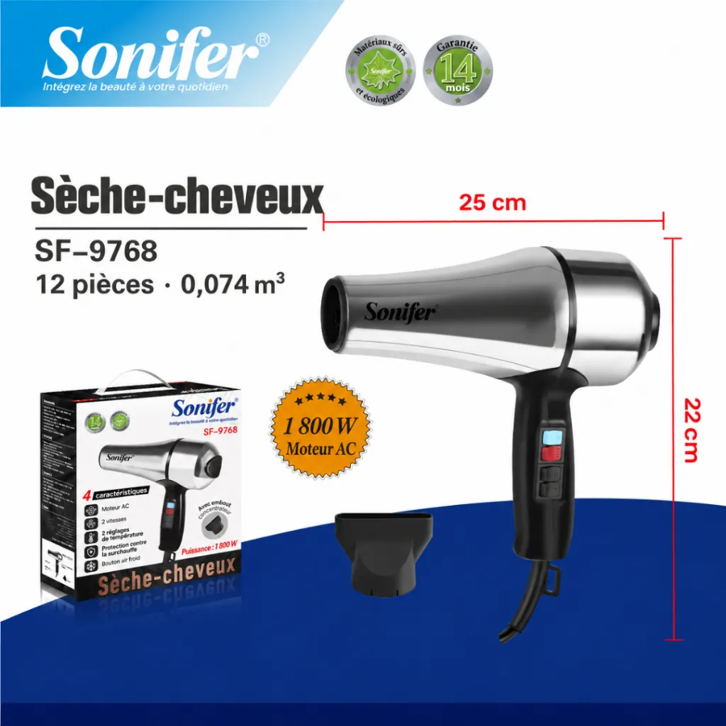 Sèche-Cheveux Sonifer - Argent - 1800W (7).webp