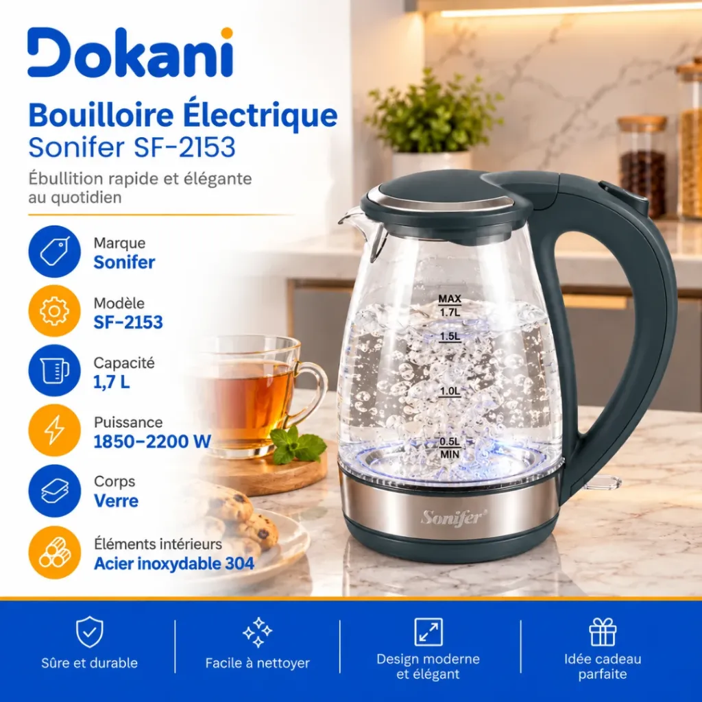 Bouilloire Eléctrique En Verre 1,7 L Sonifer -2200W (5).webp