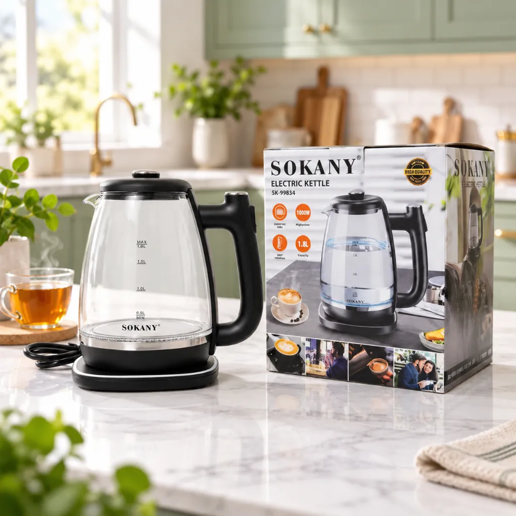 Bouilloire Electrique En Verre Sokany- 1,8 L - 1800 W.webp