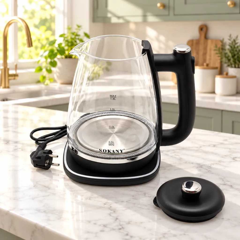 Bouilloire Electrique En Verre Sokany- 1,8 L - 1800 W 1.webp