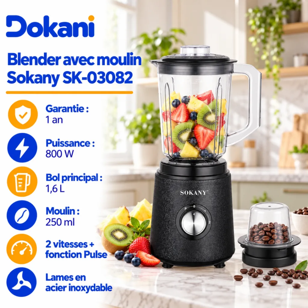 Blender Avec Moulin Sokany- 1,6 L - 800 W.webp