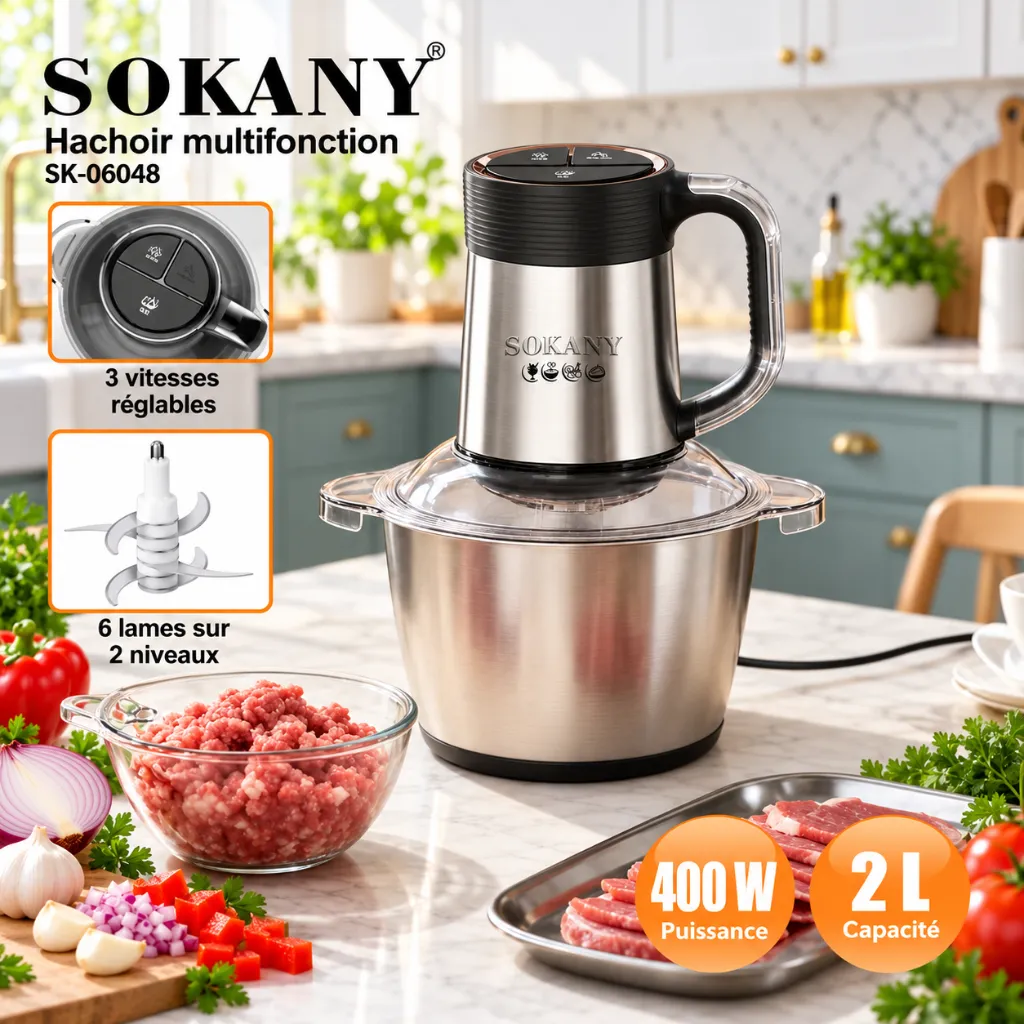 Hachoir Electrique Sokany- 2 L - 400 W 2.webp