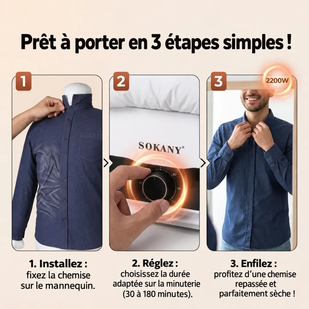 Mannequin De Séchage Et Repassage Sokany - 2200 W.webp