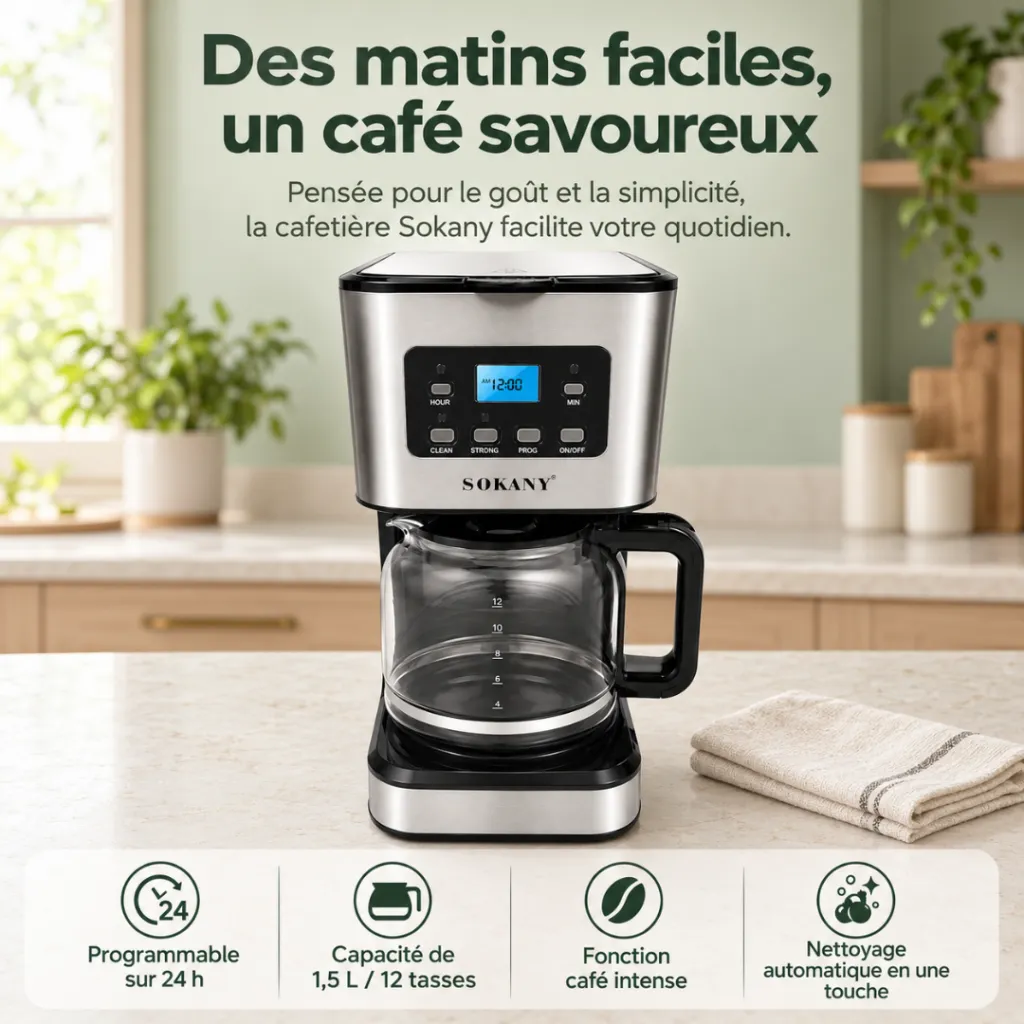 Cafetière Filtre Semi-Automatique Sokany- 1,5 L - 950 W (3).webp