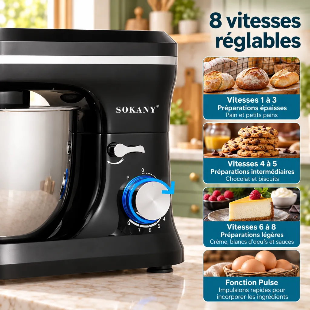 Robot Pâtissier Sokany- 6 L - 1600 W3.webp