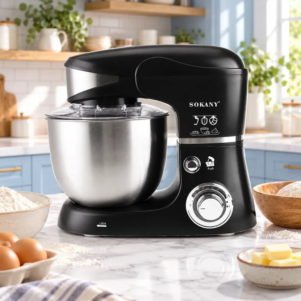 Robot Pâtissier Noir Sokany- 5 L - 1000 W.webp