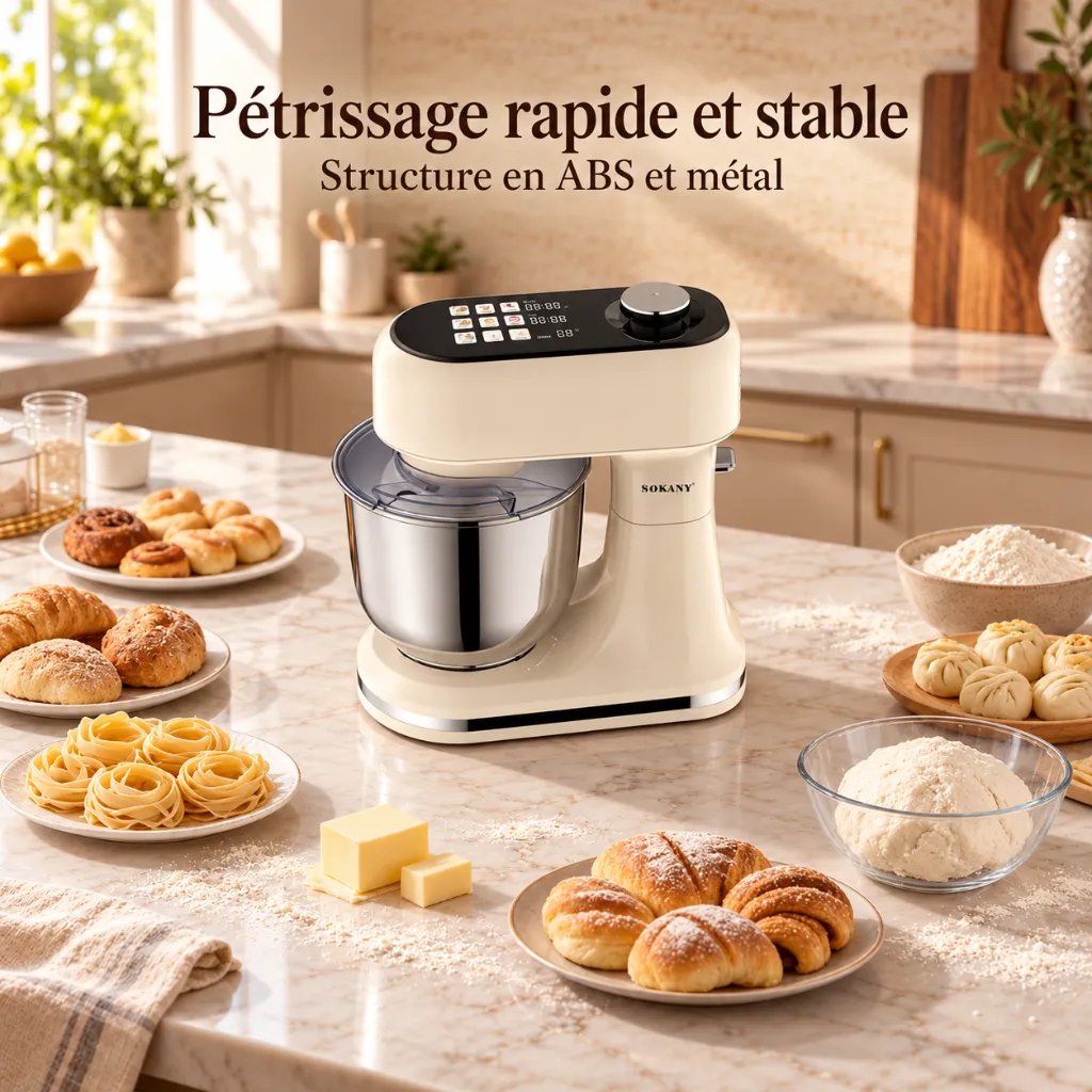 Robot Pâtissier Avec Ecran Sokany- 6 L - 1500 W1.webp