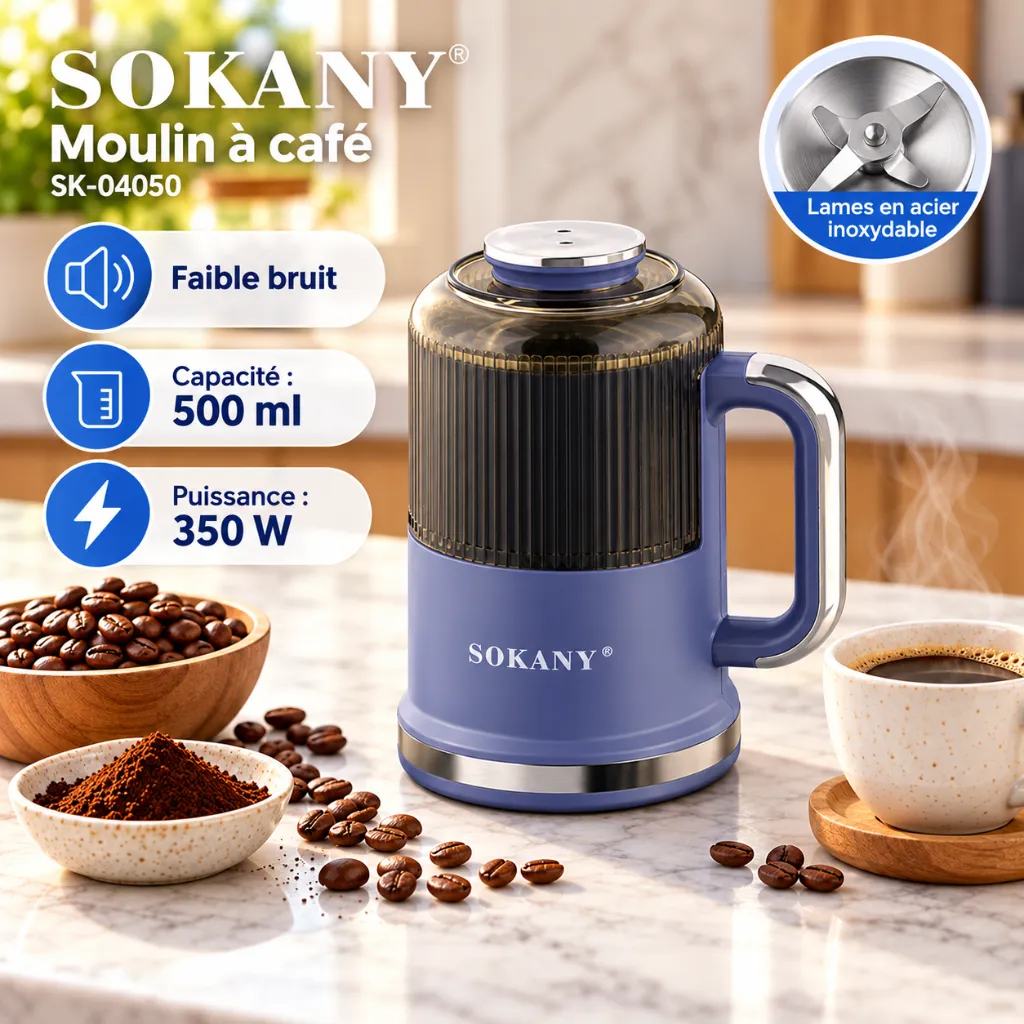 Moulin A Café Multifonction Sokany- 500 g - 350 W2.webp