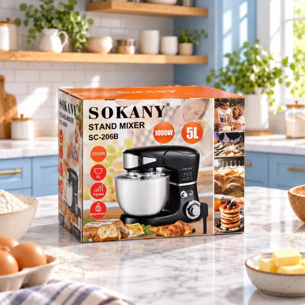 Robot Pétrin Sokany- 5 L - 1000 W-Noir (1).webp