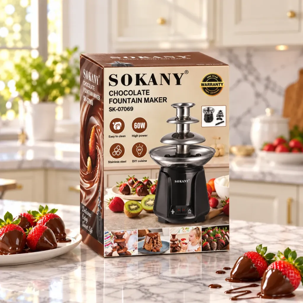 Fontaine A Chocolat Electrique Sokany- 3 niveaux - 60 W (1).webp