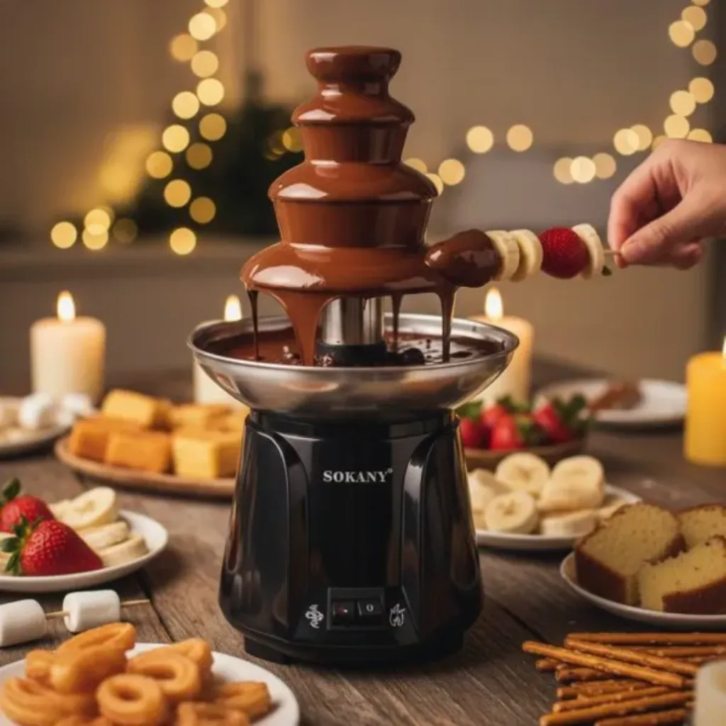 Fontaine A Chocolat Electrique Sokany- 3 niveaux - 60 W (3).webp
