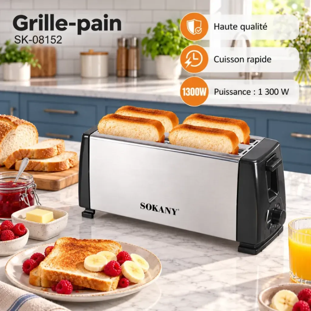 Grille-Pain A Fente Longue Sokany- 1300 W (4).webp
