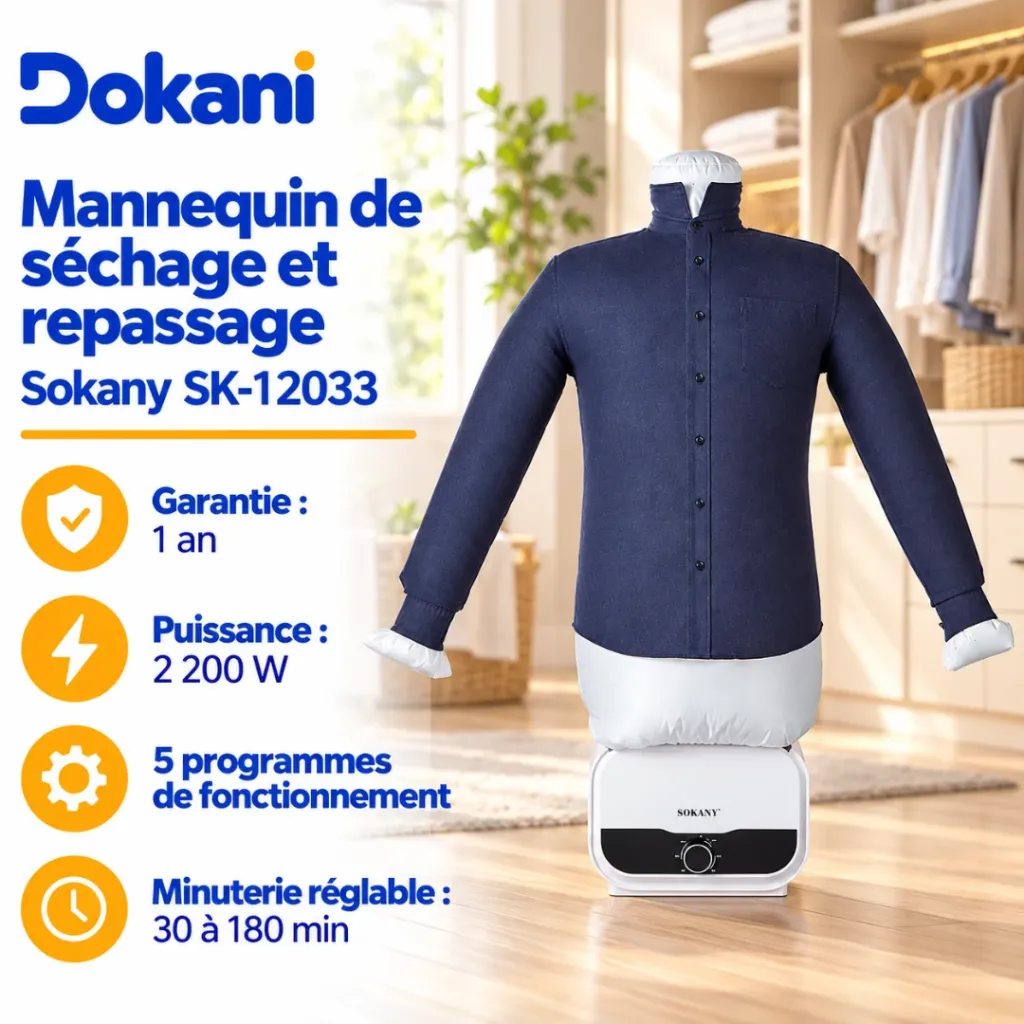 Mannequin De Séchage Et Repassage Sokany - 2200 W.webp