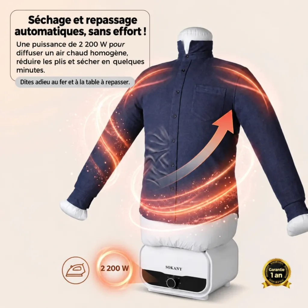 Mannequin De Séchage Et Repassage Sokany - 2200 W (5).webp