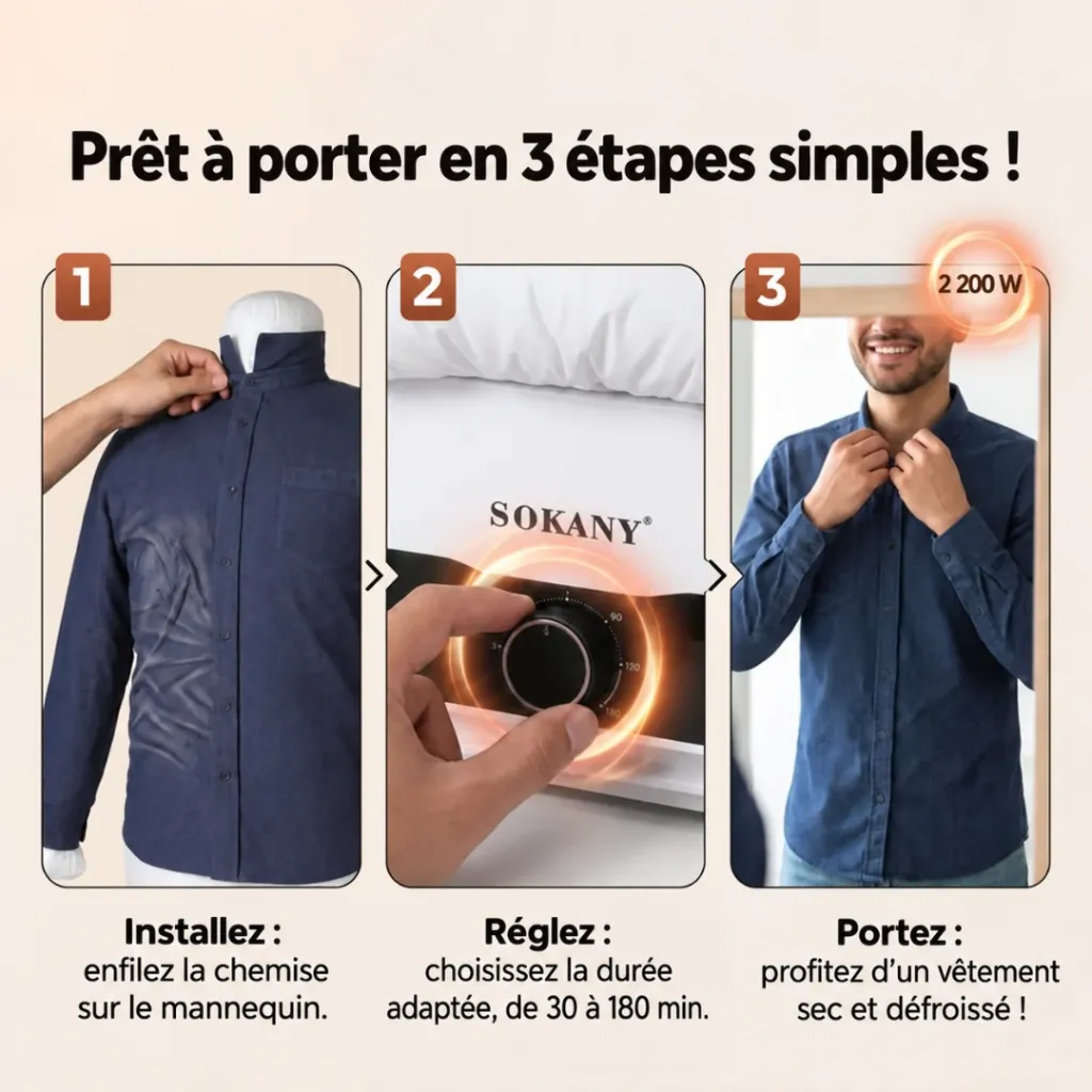 Mannequin De Séchage Et Repassage Sokany - 2200 W (4).webp