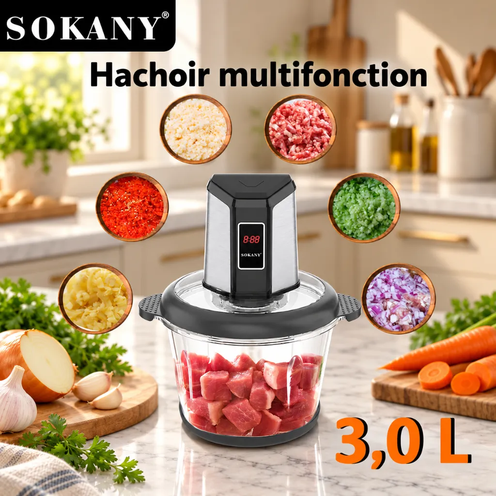 Hachoir Electrique Sokany- 3 L - 800 W1.webp