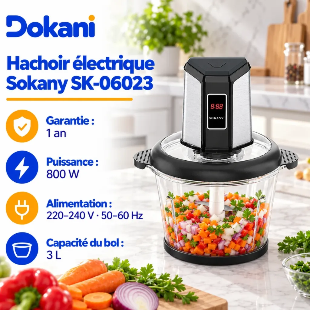 Hachoir Electrique Sokany- 3 L - 800 W.webp