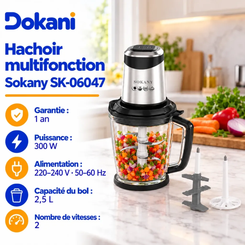 Hachoir Multifonction Sokany- 2,5 L - 300 W (2).webp