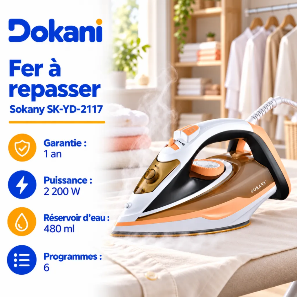 Fer A Repasser Sokany - 480 ml - 2200 W.webp