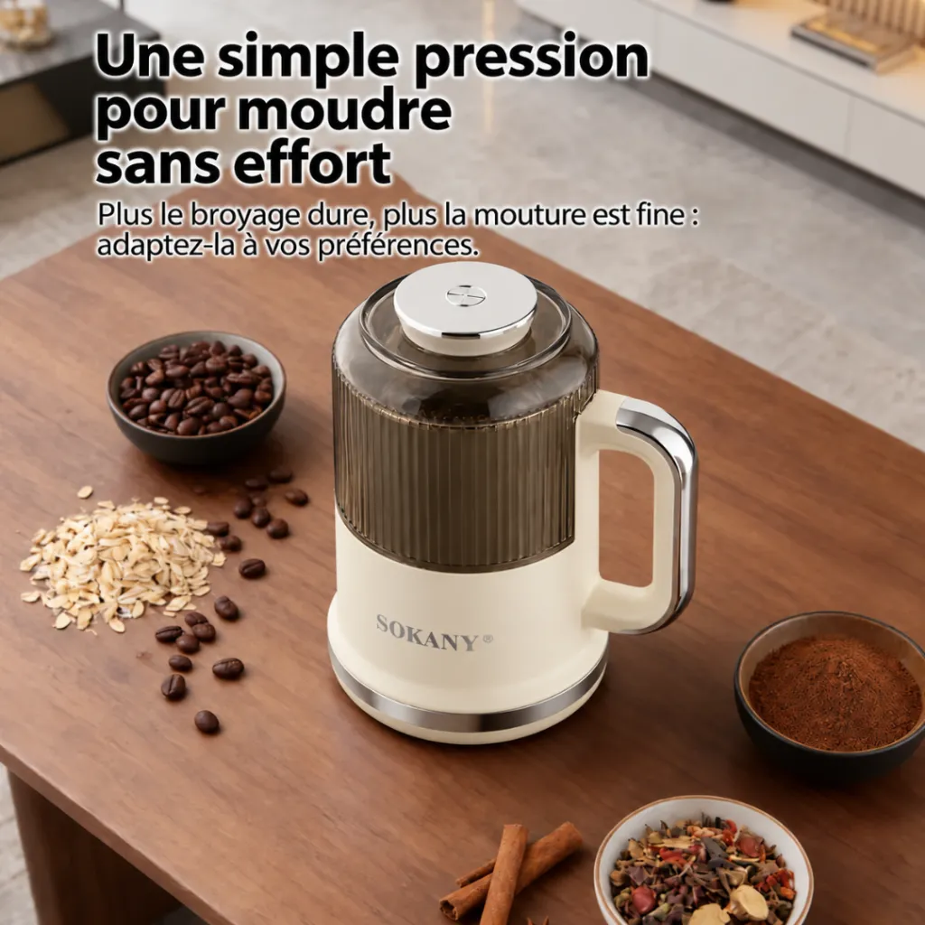 Moulin A Café Multifonction Sokany- 500 ml - 350 W- Blanc (3).webp