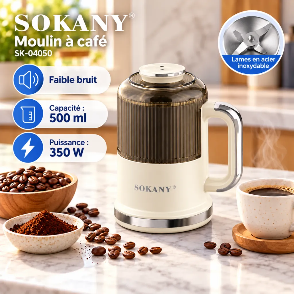 Moulin A Café Multifonction Sokany- 500 ml - 350 W- Blanc (5).webp