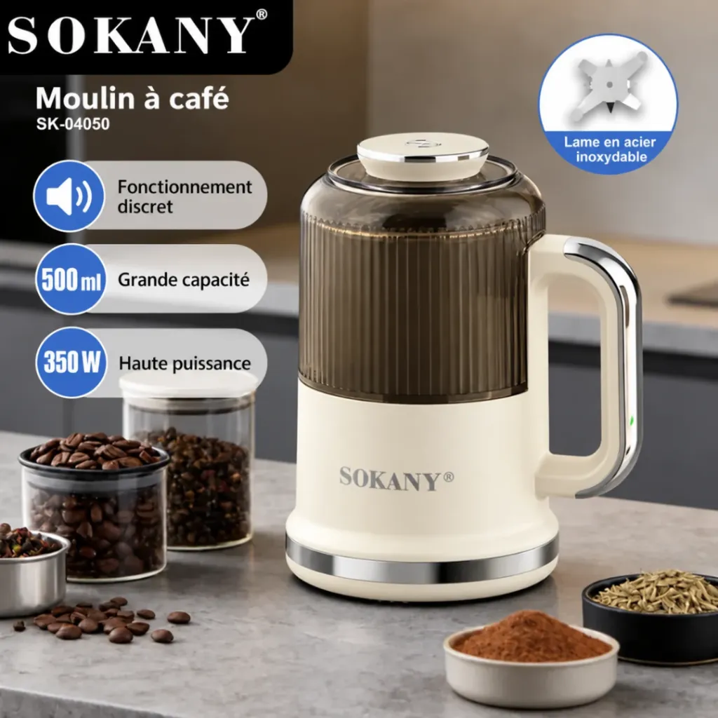 Moulin A Café Multifonction Sokany- 500 ml - 350 W- Blanc (4).webp