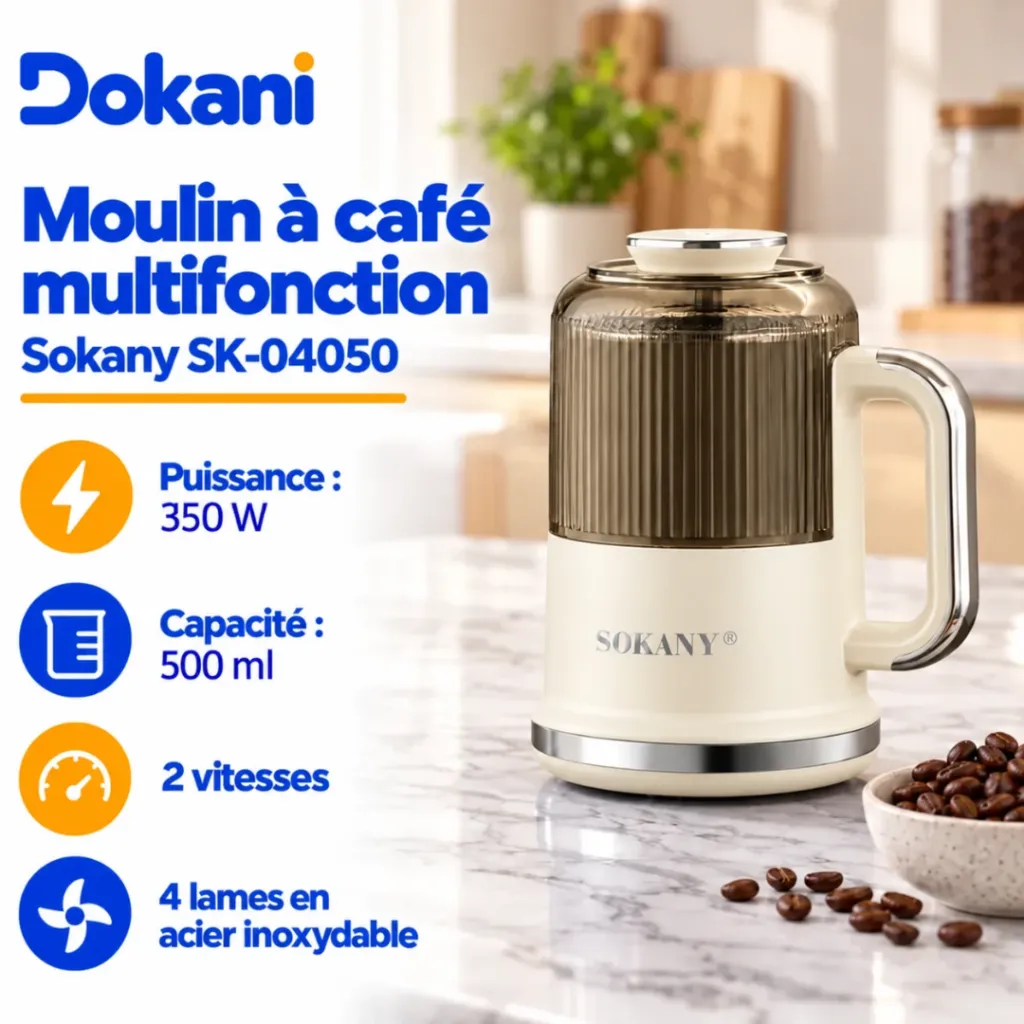 Moulin A Café Multifonction Sokany- 500 ml - 350 W- Blanc (2).webp