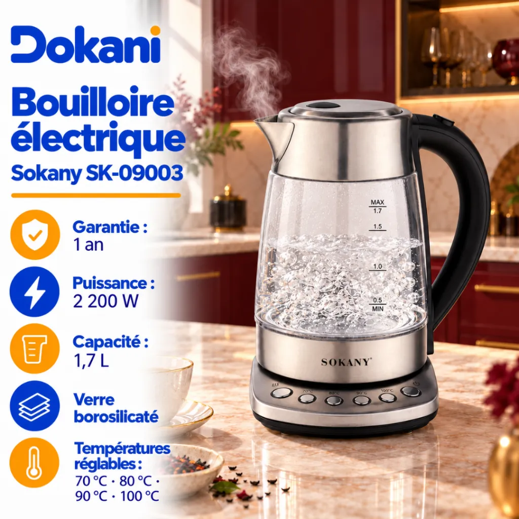 Bouilloire Electrique En Verre Sokany- 1,7 L - 2200 W (3).webp