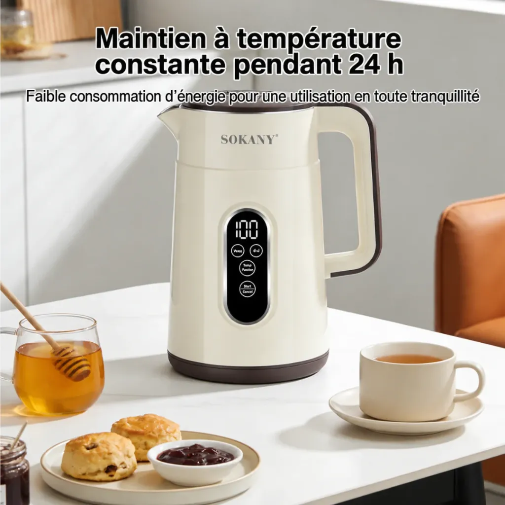 Bouilloire Electrique Sokany- 1,7 L - 1500 W- Beige (5).webp