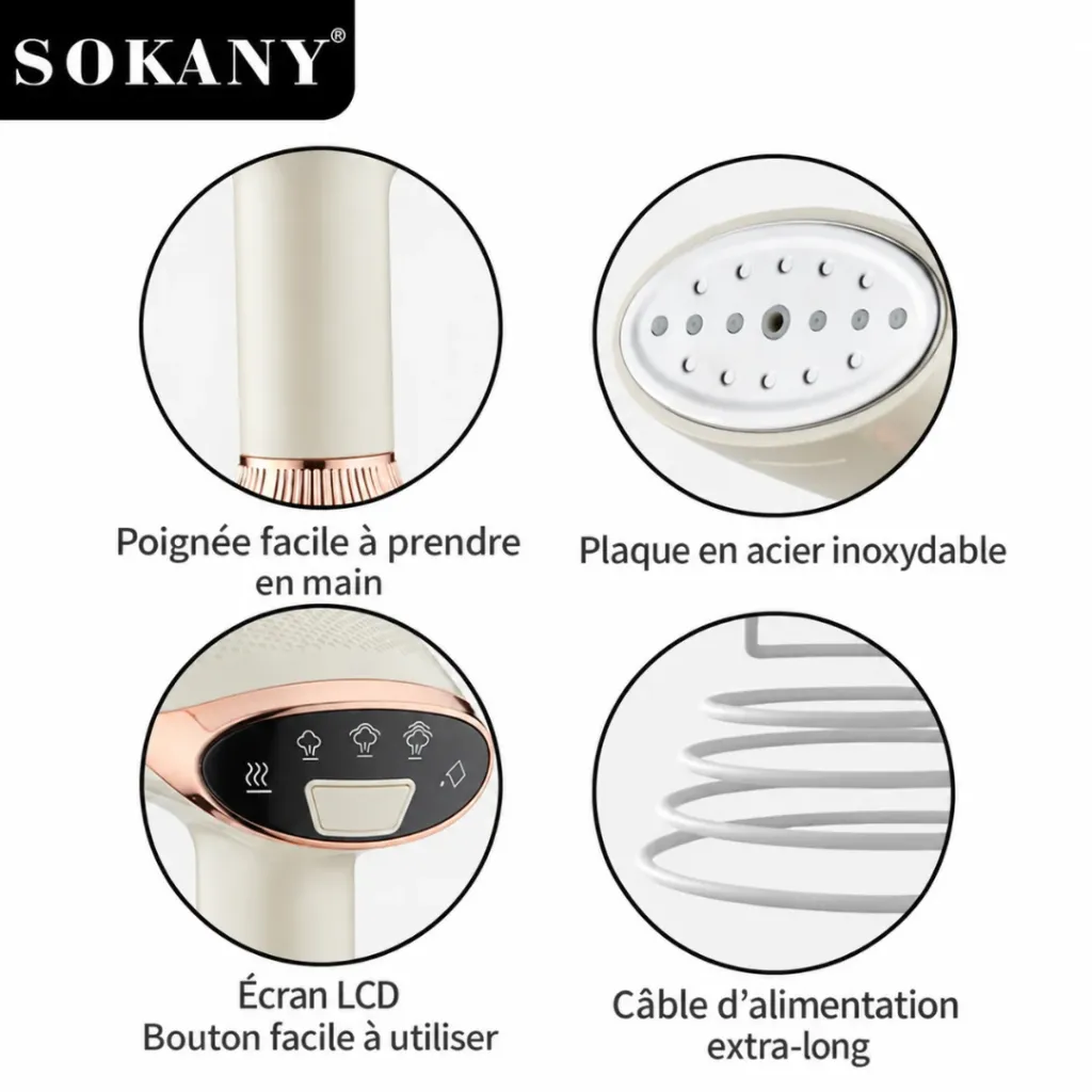 Défroisseur A Vapeur Sokany - 260 ml - 1500 W (7).webp