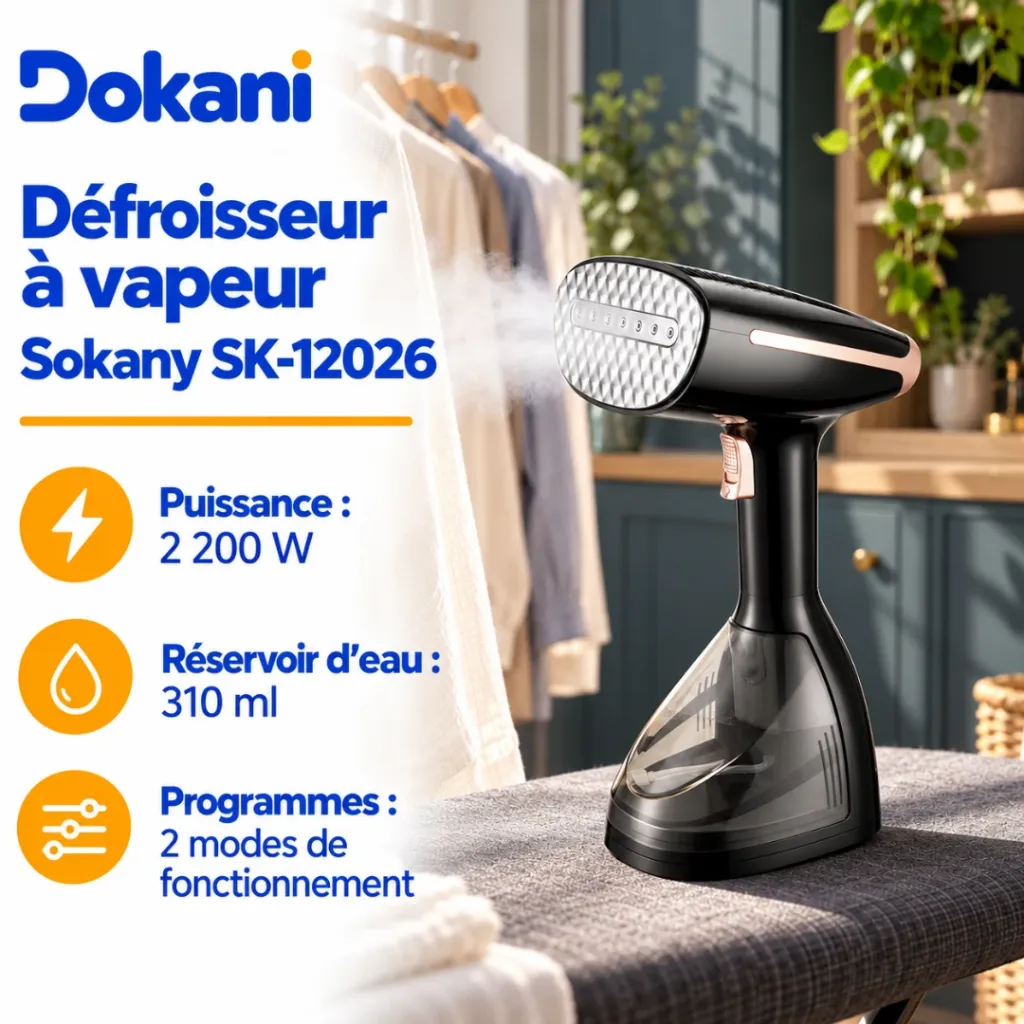 Défroisseur A Vapeur Sokany - 310 ml - 2200 W.webp
