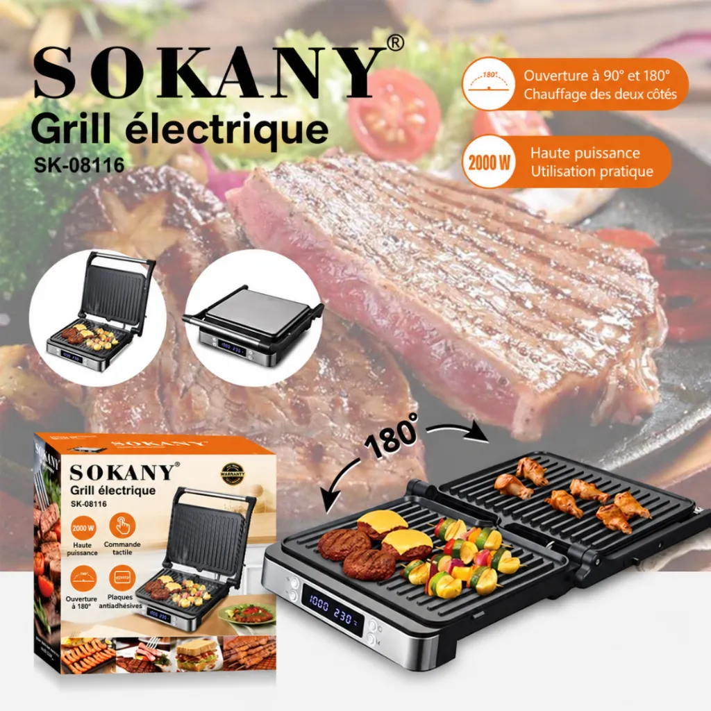 Grill Electrique Sokany - 180° - 2000 W (1).webp