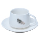 Service à Café 12 Pièces En Céramique Motif Plume 