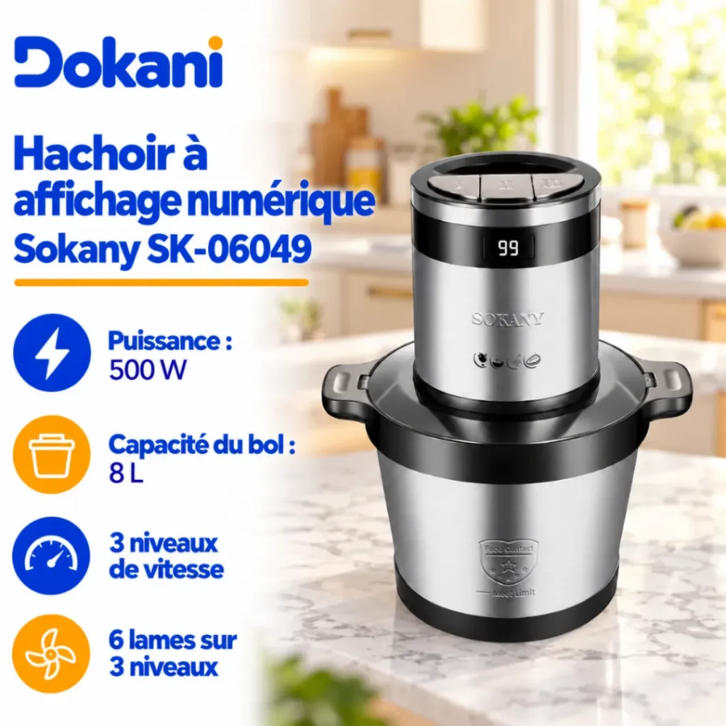 Hachoir A Affichage Numérique Sokany- 8 L - 500 W.webp