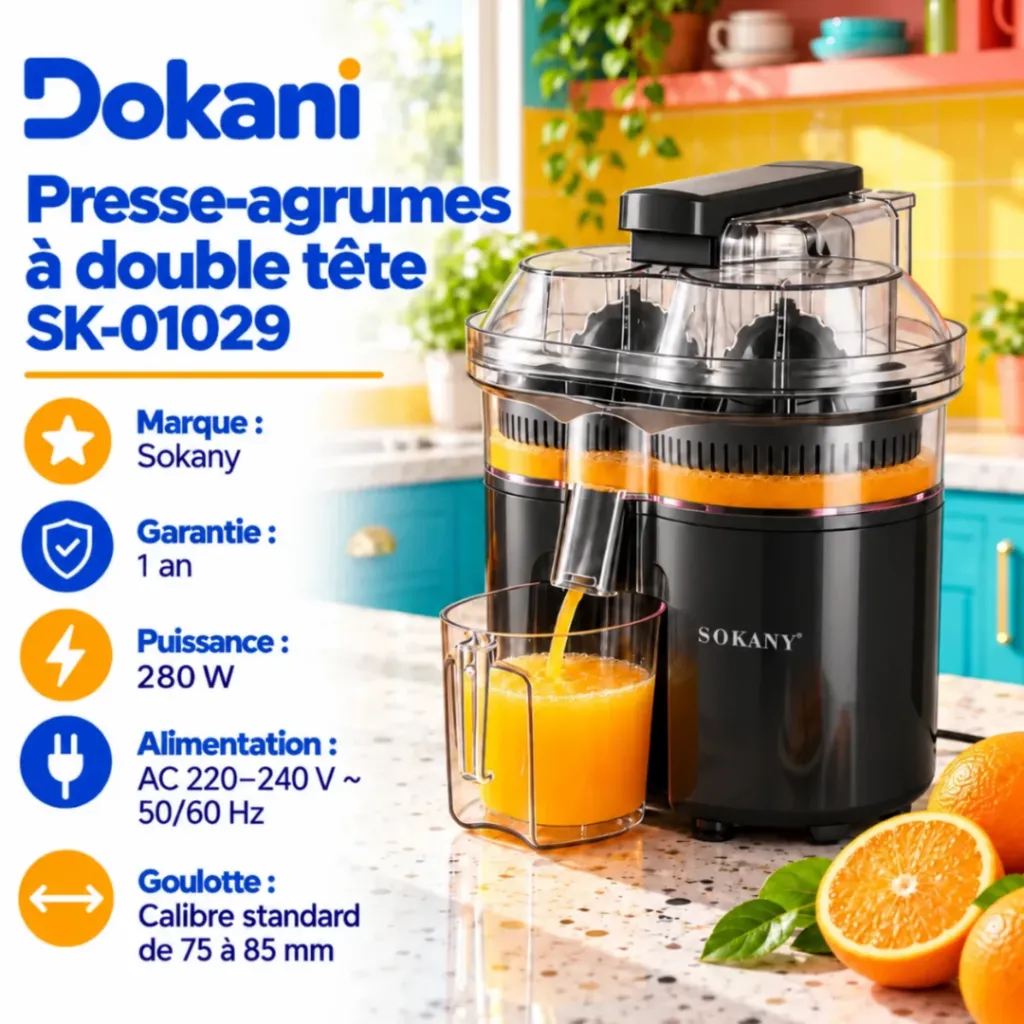 Presse-Agrumes A Double Tête Sokany- 500 ml- 280 W.webp