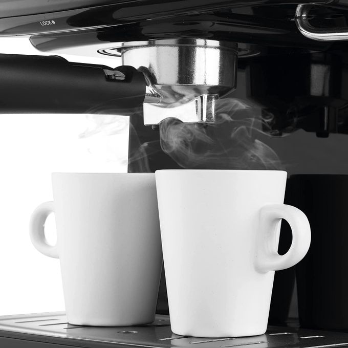 Machine À Café Expresso Cappuccino Latté Florence 1200W 1,6 L Noir 