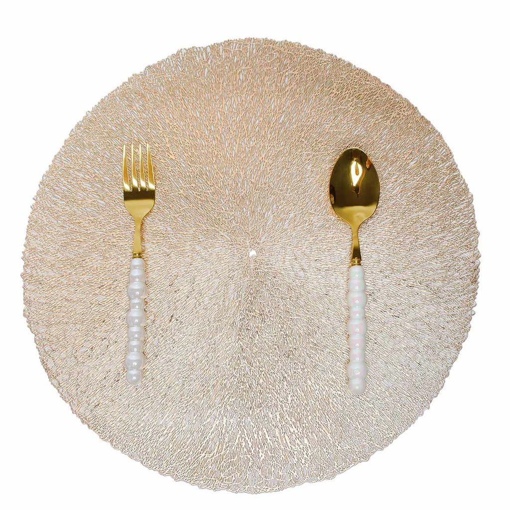 Pack de 2 sous-plats Rond en plastique Doré