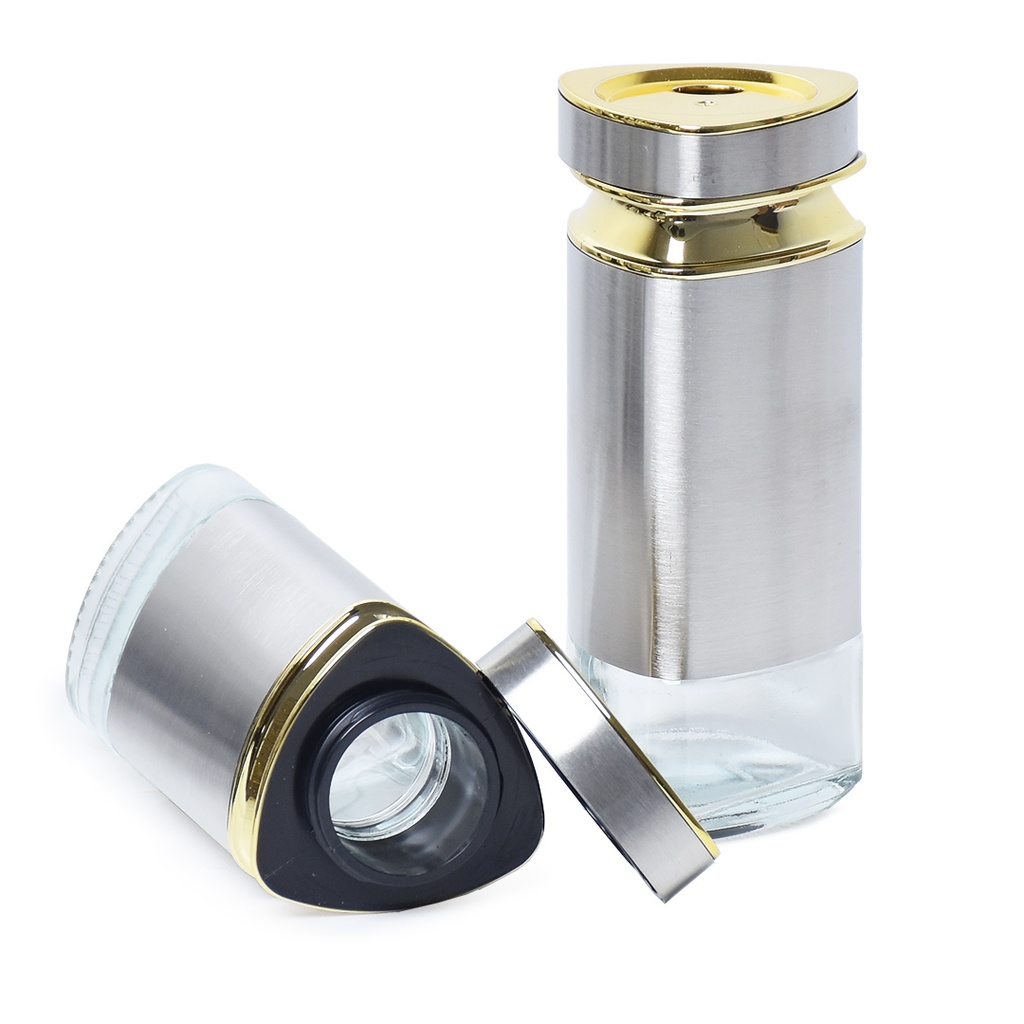 Set Portes Épices 6 Pièces En Verre Avec Support - Inox