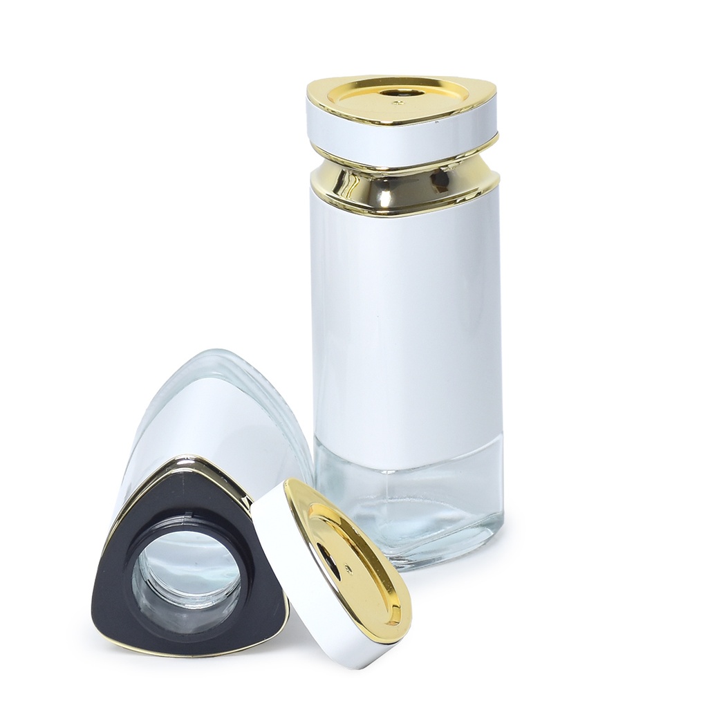 Set Portes Épices 8 Pièces En Verre Avec Support - Blanc