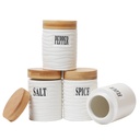 Ensemble de 7 pots à épices en céramique Blanc Avec Support