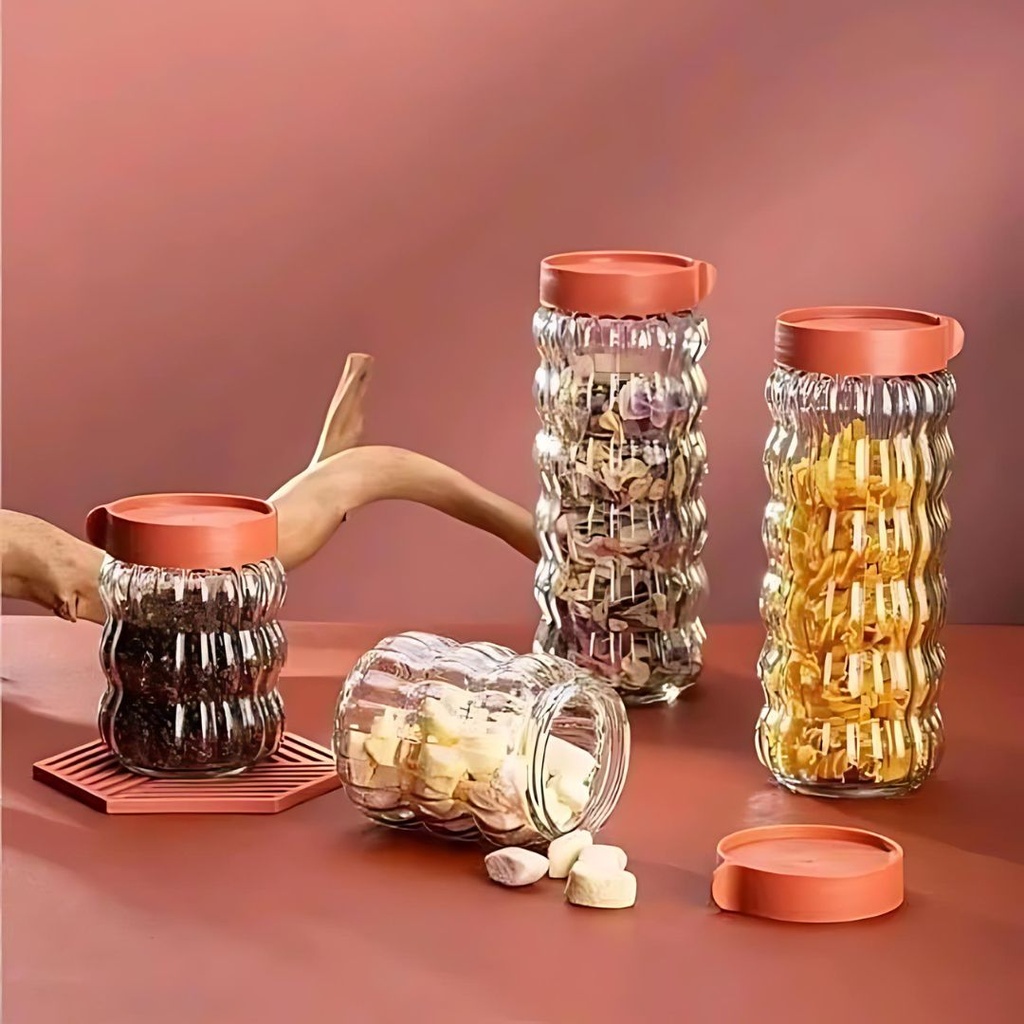 Lot de 6 Boites de Conservation en Verre avec Couvercle