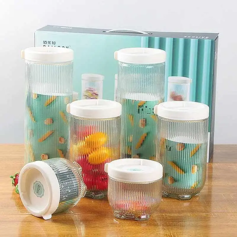 Lot de 6 Boites de Conservation en verre avec Couvercle