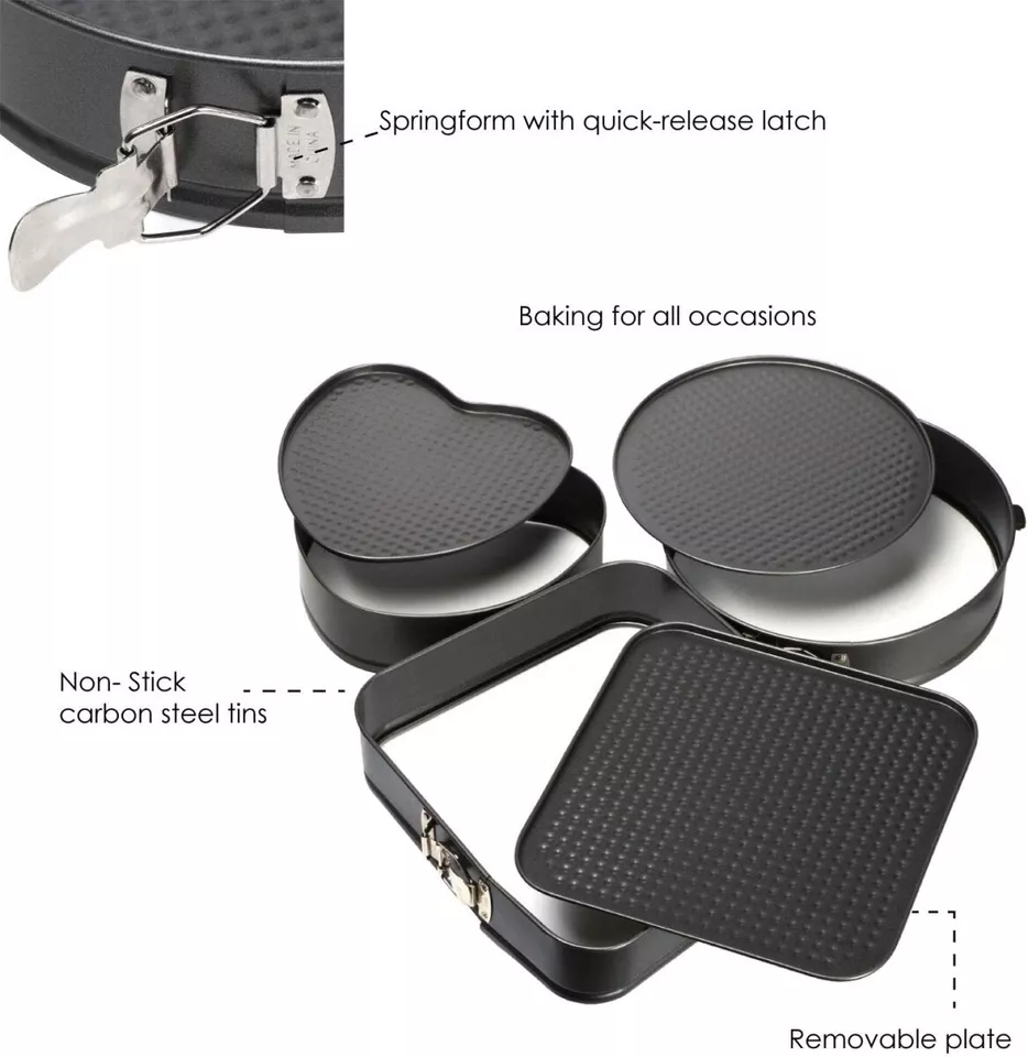 Lot de 3 Moules à Gâteaux Gris En Acier inoxydable