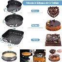 Lot de 3 Moules à Gâteaux Gris En Acier inoxydable